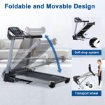 15% Auto Incline Treadmill with Bluetooth Speaker, 20" Wide 3.5HP Folding Electric Treadmill with LCD Display Easy Assembly Running Walking Exercise Machine for Home Use, 350 LBS Capacity - Image 6