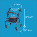 Carex Steel Rollator Walker with Seat and Wheels, Rolling Walker for Seniors, Supports 350lbs, For 5'0" to 5'8", Adult Rollator for Seniors, Padded Seat and Backrest for Elderly Assistance, Dark Blue - Image 10