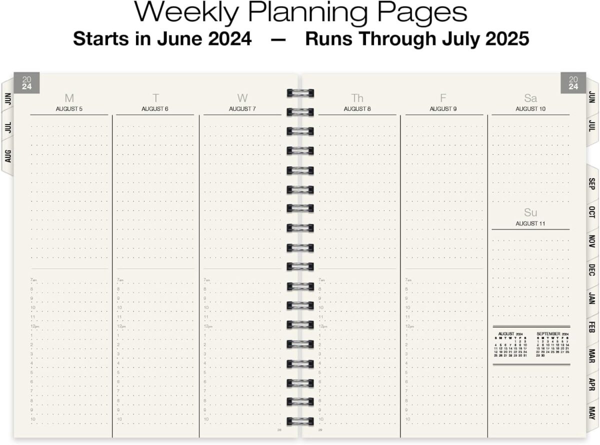 Global Printed Products Essential 8.5"x11" Monthly & Weekly 2024-2025 Planner - (8.5" x 11" - June 2024 Through July 2025) - Image 3