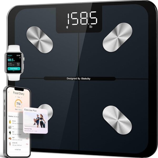 Etekcity Smart Scale for Body Weight FSA HSA Store Eligible, Bathroom Digital Weighing Scale with BMI, Body Fat, Muscle Mass, Accurate Bluetooth Home User Health Equipment Sync Apps