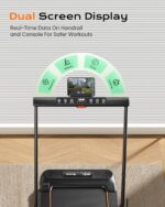 Treadmills for Home, 3.0HP Folding Treadmill with Incline, Small Space Portable Running Machine, 240 Lbs Capacity with 12 Preset PROG, LED Display, Speaker and Cup Holder - Image 6