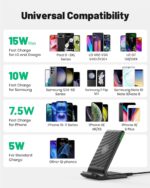 INIU Wireless Charger, 15W Fast Qi-Certified Wireless Charging Station with Sleep-Friendly Adaptive Light Compatible with iPhone 16 15 14 13 Pro XS 8 Plus Samsung Galaxy S25 S24 S23 Note 20 Google etc - Image 4