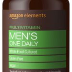 Amazon Elements Men’s One Daily Multivitamin, 62% Whole Food Cultured, Vegan, 65 Tablets, 2 month supply (Packaging may vary)