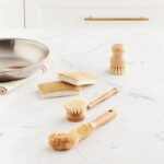 Tieralia 5-Piece Eco-Friendly Bamboo Dish Brush Set with Compostable Wood Pulp Sponges | Bamboo Kitchen Cleaning Set - Image 9