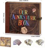 Adventure Book 148-Page DIY Handmade Scrapbook with Retro-Style Embossed Letter Cover - Perfect Travel Diary & Memory Album for Couples,Inspired by the 'Up' Saga,Ideal for Anniversaries & Weddings - Image 2