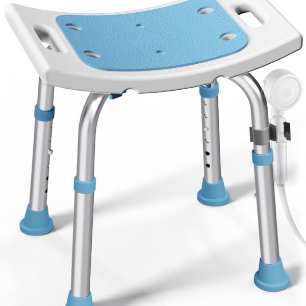 Shower Chair for Inside Shower, FSA/HSA Eligible 400 lbs Adjustable Shower Stool with Suction Feet, Shower Seat for Inside Tub Bathroom Bench Bath Chair for Elderly and Disabled