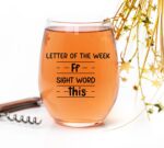 Sight Words 15 oz Wine Glass - Teacher Appreciation Gifts - Best New Teacher Gift Idea for Women, Funny Back to School Present from Students, Thank you Gifts for Coworker Retirement Birthday Christmas - Image 4