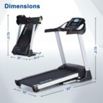 15% Auto Incline Treadmill with Bluetooth Speaker, 20" Wide 3.5HP Folding Electric Treadmill with LCD Display Easy Assembly Running Walking Exercise Machine for Home Use, 350 LBS Capacity - Image 7