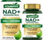 NAD+ Supplement 2000 mg - 120 Capsules True NAD+ & Resveratrol, NMN Alternative Supports Anti-Aging, Cellular Energy & Repair, Metabolism & Brain Boost for Men & Women