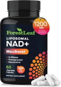 NAD Supplement, Liposomal NAD Resveratrol Supplement for Women & Men 1200mg w/ D-Ribose & Pomegranate NAD+ Plus MaxBoost for Longevity, Anti-Aging, Cellular Energy, NMN Alternative (60 Caps)