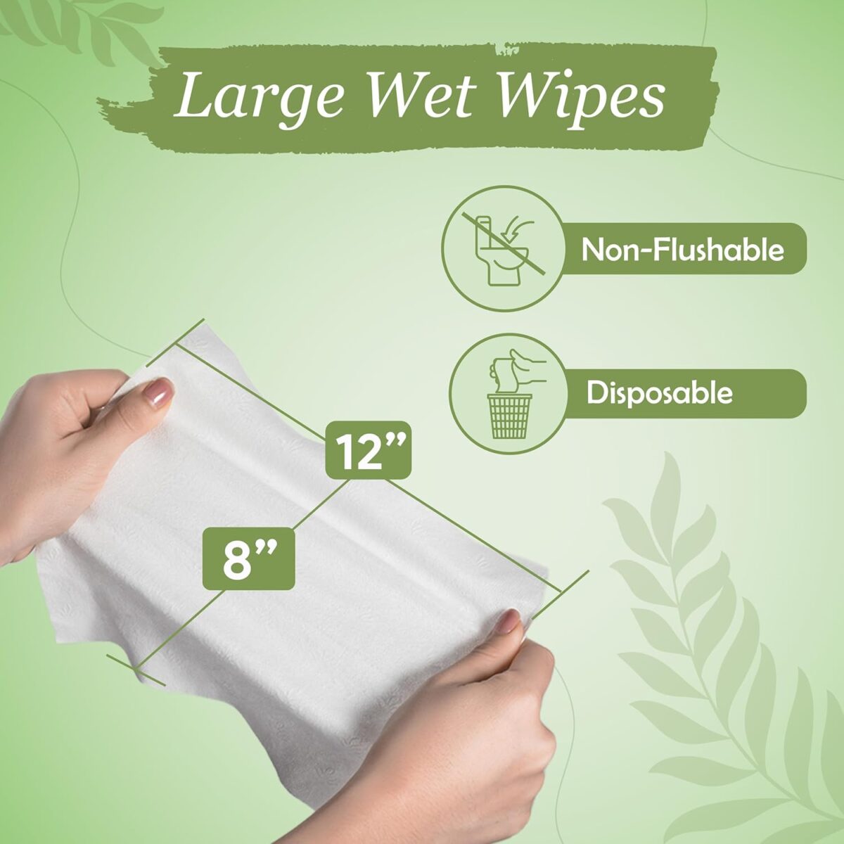 X Large Wet Wipes for Adults - 2 Packs of 56 [112 Count] Disposable Incontinence Wipes, 12" x 8" Adult Wipes for Elderly - Personal Body Wipes for Women and Men, Pre Moistened Adult Washcloths - Image 2