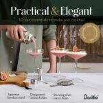 Barillio Bartender Kit - Stainless-Steel Cocktail Shaker Set with Bamboo Stand - Mixology Bar Tools w/Shaker, Drink Mixer Spoon & Muddler for Cocktails - Home Bar Accessories - 10-Pc Bar Set - Silver - Image 4
