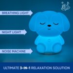 Mindfulness 'Breathing Puppy' | 4-7-8 Guided Visual Meditation Breathing Light | 3 in 1 Device with Night Light & Noise Machine for ADHD Anxiety Stress Relief Sleep - Gift for Kids Adult Women Men - Image 6