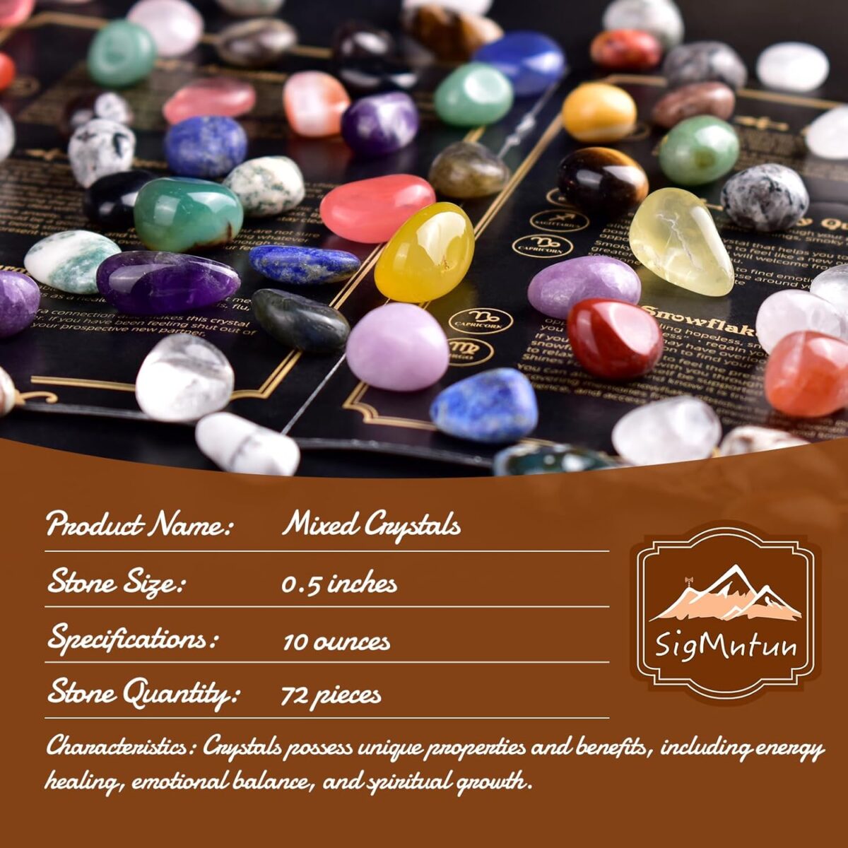 Polished Multicolor Healing Crystal Stone Set, 72 Pcs, 0.5" Handpicked Tumbled Stones for Healing, Reiki, Meditation, Crafting, Home Decor, Ethically Sourced, Multicolor - Image 2