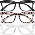 Gaoye Stylish Blue Light Glasses for Woman - Computer Glasses 99% Blue Light Blocking - Lightweight TR90 Frames - 3 pack