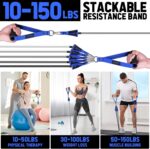 WALITO Resistance Bands Set - Exercise Bands with Handles, Door Anchor, Legs Ankle Straps, for Heavy Resistance Training, Physical Therapy, Muscle Training, Yoga, Home Workouts - Image 4