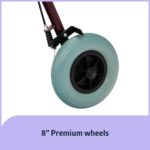 Medline Bariatric Heavy Duty Steel Rollator Supports up to 500 lbs, Strong, Comfortable Rolling Walker with 8 inch Wheels - Image 5