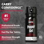 SABRE Tactical Pepper Gel With Belt Holster For Easy Carry, Maximum Police Strength OC Spray, Quick Access Fast Flip Top Safety, Tactical Design For Security Professionals, 1.8 fl oz - Image 2