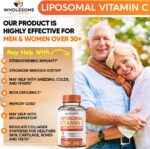 Wholesome Wellness Liposomal Vitamin C Capsules (200 Pills 1500mg Buffered) High Absorption, Immune System & Collagen Booster, High Dose Fat Soluble Immunity Support Ascorbic Acid, Natural Vegan - Image 3