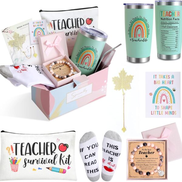 Best Teacher Gifts, Teacher Appreciation Gifts for Women, Christmas, Birthday Gifts, Back to School Gift, Thank You Gifts for New Teacher-20 oz Teacher Tumbler Set
