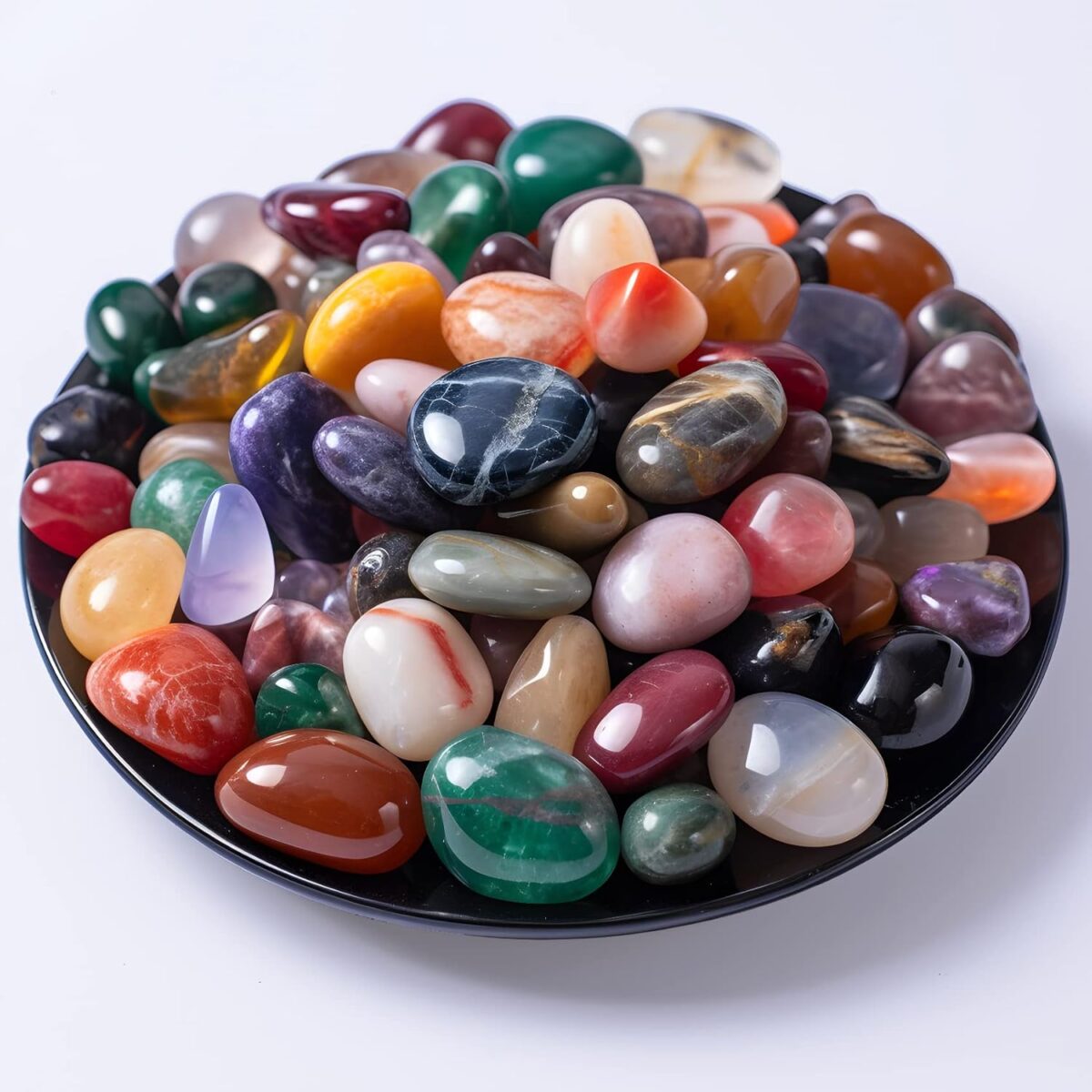 Polished Multicolor Healing Crystal Stone Set, 72 Pcs, 0.5" Handpicked Tumbled Stones for Healing, Reiki, Meditation, Crafting, Home Decor, Ethically Sourced, Multicolor - Image 1