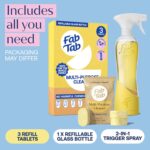 Starter Cleaning Kit - Home-friendly Cleaning Solution With Refillable Glass Bottle - Fabtab Multi-surface Cleaner Tablets For A Modern, Eco-conscious Home - Plant-Based Products - Image 5