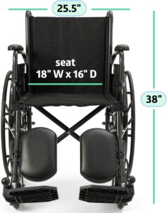Medline Lightweight Wheelchair for Adults With Swing-Back, Desk-Length Arms, Elevating Leg Rests; 18W" x 16"D Seat - Image 6