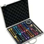 Chakra Tuning Fork Set for Healing, 7 Chakra and 1 Soul Purpose Weighted Colorful Solfeggio Tuning Forks, with Tuning Fork Activator, Rubber Mallet, Base, and Exquisite Aluminum Box