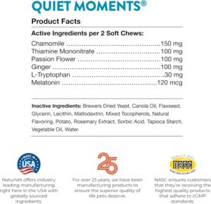 NaturVet Quiet Moments Calming Aid Dog Supplement – Helps Promote Relaxation, Reduce Stress, Storm Anxiety, Motion Sickness for Dogs – Tasty Pet Soft Chews with Melatonin – 65 Ct. - Image 8