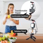 YouTube Starter Kit,Vlogging Kit for iPhone 15 Android Phone,Content Creator Kit for Blogger Vlogging Camera Kit with MicrophoneLED lightCPL lensRemote Control - Image 2