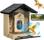Bird Feeder with Camera, Upgraded 1.5L Smart Bird Feeder with AI Identify for 10000 Plus Bird Species, Auto Capture Bird & Real-time Notifications, Ideal Gift for Bird Lovers (Iron Roof)