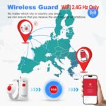 Life Alert Systems for Seniors No Monthly Fee Wi-Fi APP Control Elderly Alarm Call Button Caregiver Pager Panic Alarm for 1 Call Button 1 Watch Button 1 Receiver(Only Supports 2.4GHz Wi-Fi) - Image 3