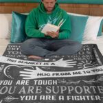 Healing Hug Blanket 60"x50", Inspirational Gifts for Men, Comfort Items Chemo Patients, After Surgery Recovery Gifts, Cancer Get Well Gifts for Men, Grey - Image 7