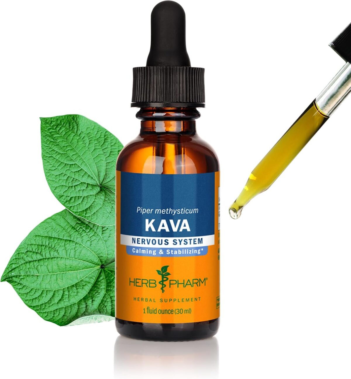 Herb Pharm Organic Kava Root Liquid Extract for Stress Relief & Relaxation*: Vegan Kava Extract, Non-GMO Kava Kava Tincture for Calm & Relaxed Mood, Gluten-Free, 1 Oz - Image 1