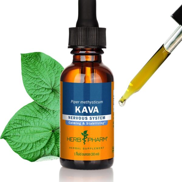 Herb Pharm Organic Kava Root Liquid Extract for Stress Relief & Relaxation*: Vegan Kava Extract, Non-GMO Kava Kava Tincture for Calm & Relaxed Mood, Gluten-Free, 1 Oz