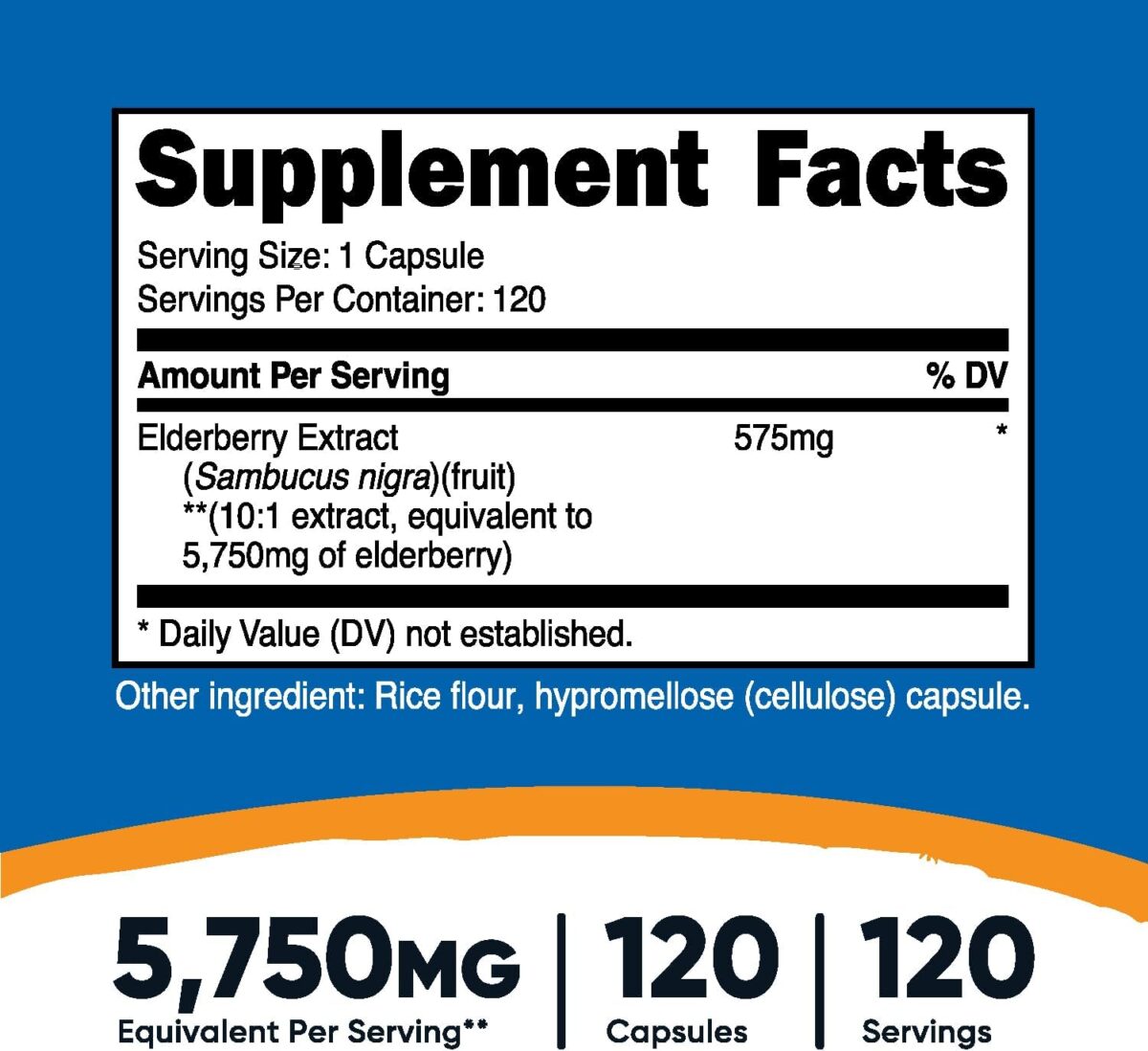 Nutricost Elderberry Capsules 575mg (120 Capsules) - Black Elderberry, Vegetarian Capsules, Gluten Free and Non-GMO Supplement - Image 2