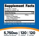 Nutricost Elderberry Capsules 575mg (120 Capsules) - Black Elderberry, Vegetarian Capsules, Gluten Free and Non-GMO Supplement - Image 2
