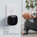 Caregiver Pager, Wireless Call Button for Seniors/Elderly at Home, 1 SOS Button + 1 Receiver Medical Life Alert System, Emergency Panic Call Bell, Help Alarm for Nurse Calling & Patient Assistance - Image 2