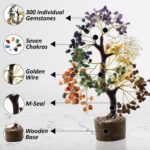 Seven Chakra Healing Crystal Tree Kit with 7 Chakra Bracelet and 2 Pendant Necklace - Gemstones Money Bonsai Tree Decor for Spiritual Good Luck Gift, Birthday Gift for Women, Men, Home, Office - Image 3
