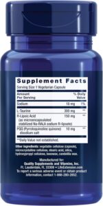 Life Extension Mitochondrial Basics with PQQ, L-Taurine, R-lipoic Acid, foundational Supplement for Cellular Energy Production, Brain and Heart Health, Gluten-Free, Non-GMO, Vegetarian, 30 Capsules - Image 2