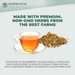 Elephantal Wellness Immuni-Tea, Immune Support Herbal Tea, Immunity & Energy, Loose Leaf Immunity with Elderberry, Astragalus, & Reishi, Tea for Immune Support, 2oz, 20 Servings - Image 3