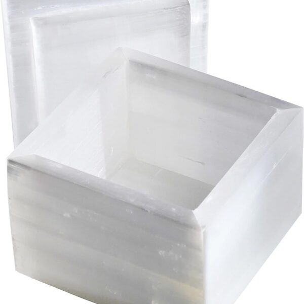 Handcrafted Natural Selenite Crystal Box - Energy Cleansing Storage for Healing Stones, Jewelry & Meditation Tools