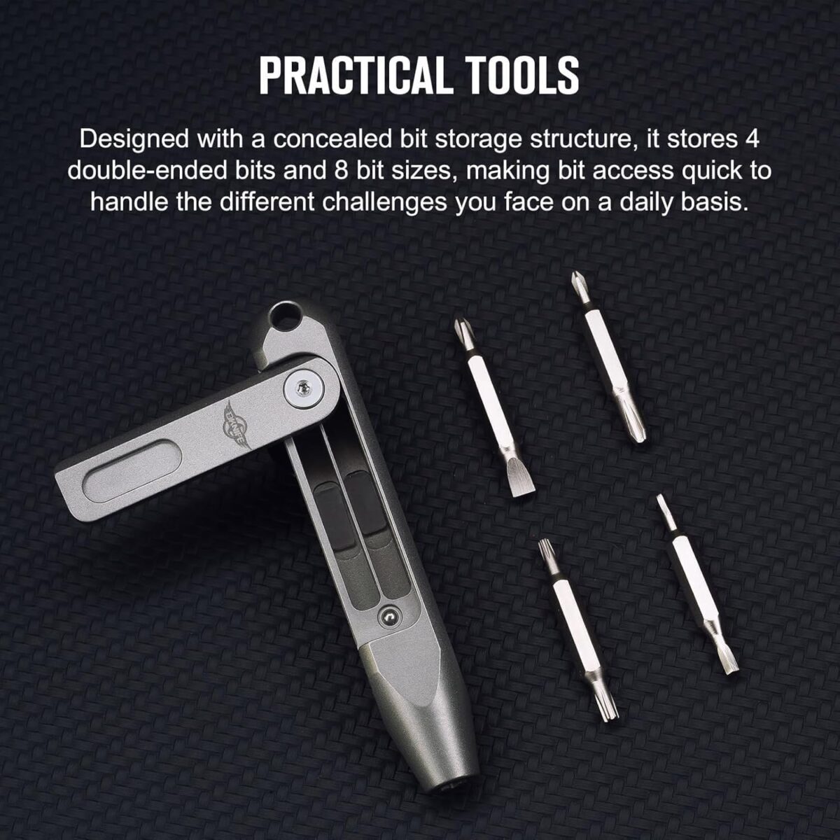 OKNIFE Otacle D1 Titanium Small EDC Multi Bit Pocket Screwdriver, 9 in 1 Mini Precision Screwdriver Set, S2 Steel Magnetic Bits for Work or Daily Use - Image 3