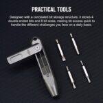 OKNIFE Otacle D1 Titanium Small EDC Multi Bit Pocket Screwdriver, 9 in 1 Mini Precision Screwdriver Set, S2 Steel Magnetic Bits for Work or Daily Use - Image 3