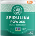 Vimergy Spirulina Powder – Concentrated Plant Protein Supports Immune Health & Cardiovascular Function – Vegan, Kosher, Gluten-Free – 250g
