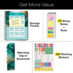 HARDCOVER 2025 Planner, 8.5"x11": 14 Months (November 2024 - December 2025), Daily Weekly Monthly Planner, Yearly Agenda, Bookmark, Pocket Folder and Sticky Note Set (Teal Gold Marble) - Image 2