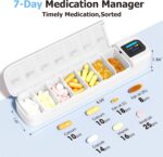 Daviky Smart Pill Organizer with Alarm, Bluetooth Daily Once a Day Pill Dispenser 7 Day with APP, Weekly Travel Pill Case, Portable Pill Reminder for Medicines, Supplements and Vitamins (White) - Image 2