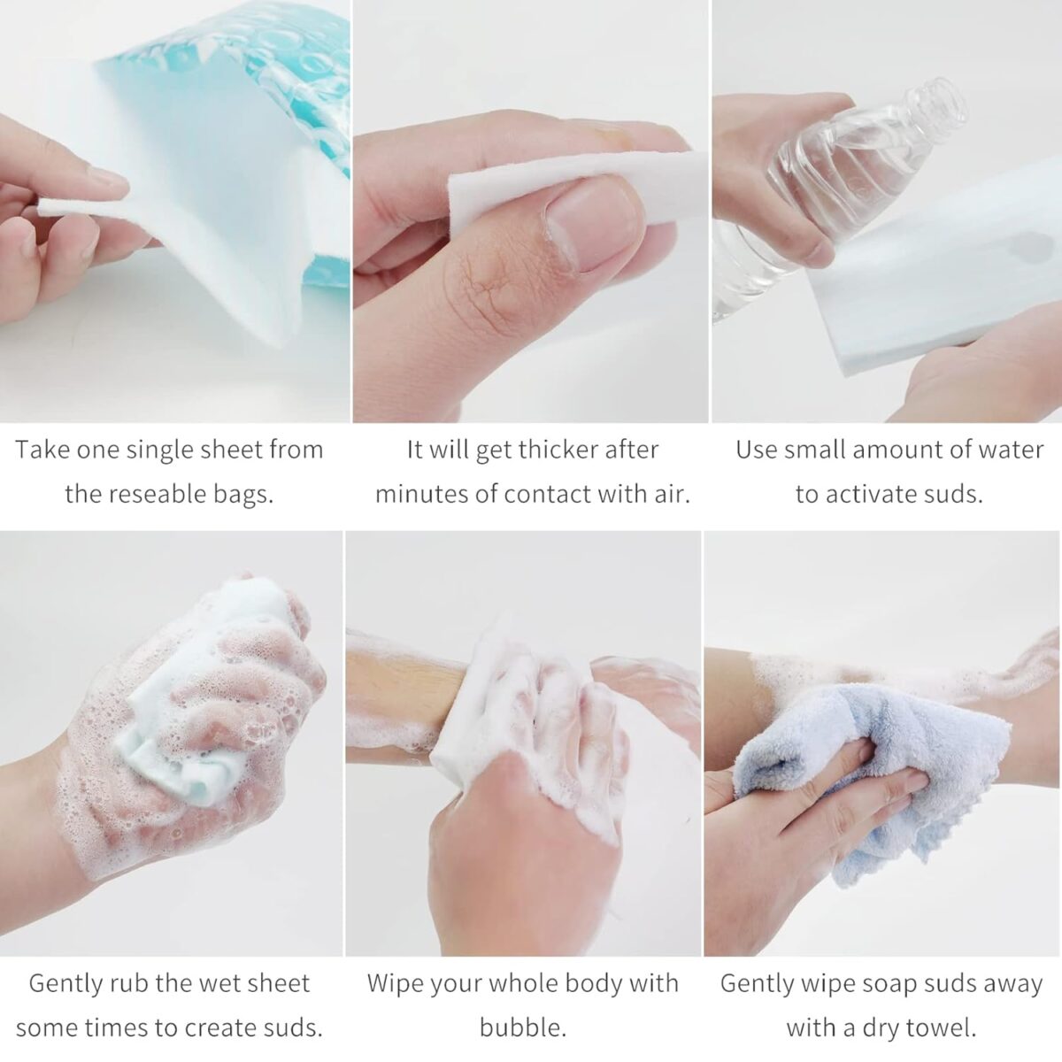 Skin Cleaning Wipe (75 Counts, 3 Packs) - Rinse Free Bathing Sponge for Adults, Extra Thick, No Residue, Hypoallergenic, Convenient for Elderly, Injured, Campers, Hikers - Image 8
