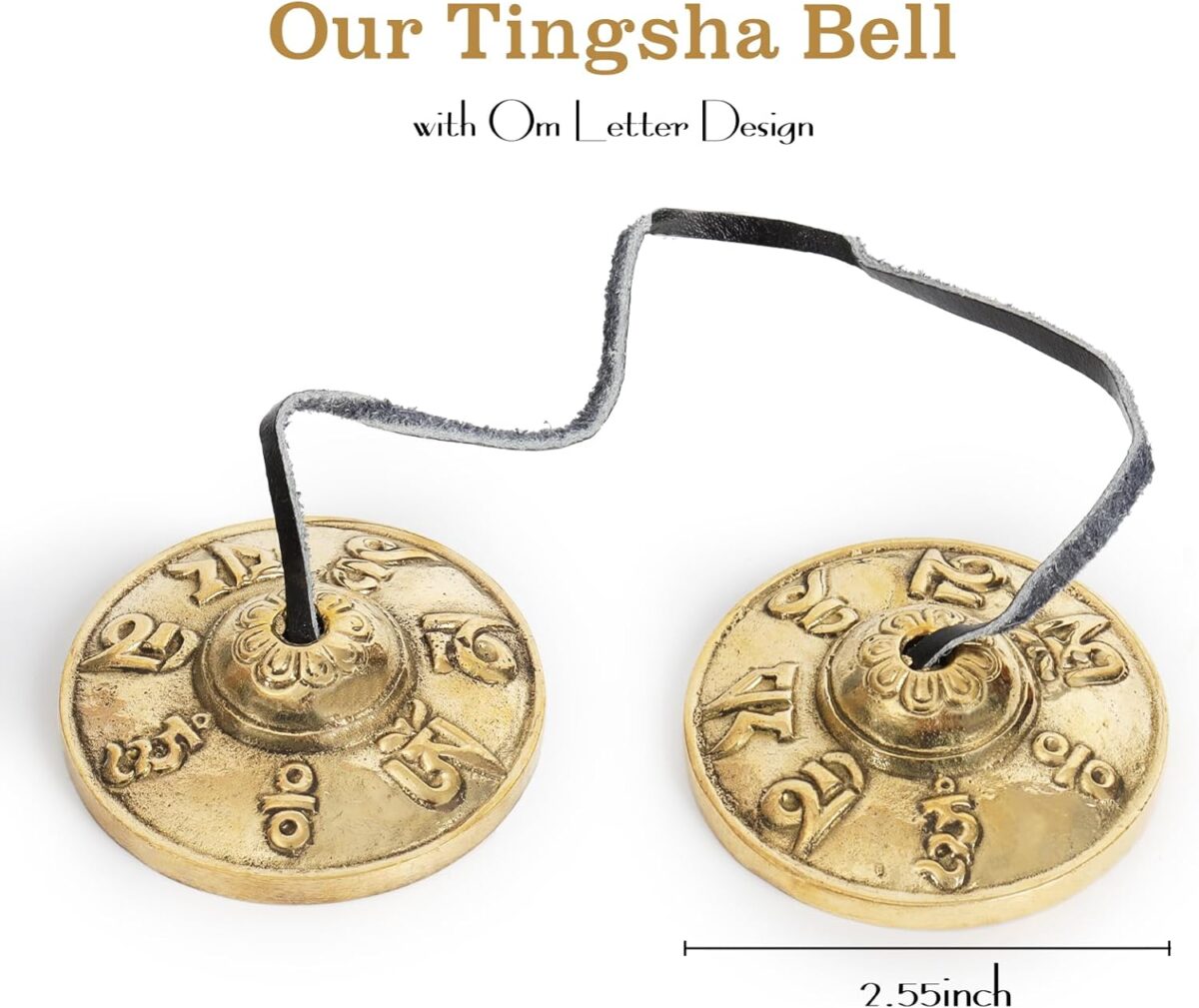 Tibetan Tingsha Cymbals - Om Mane Padme Hum - Meditation Bells for Spiritual Healing & Mindfulness - Perfect Spiritual Gift for Women (Black) - Image 3
