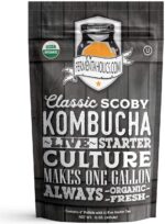 Kombucha Essentials Kit - Includes USDA Organic Kombucha SCOBY + 1-Gallon Glass Fermenting Jar with Breathable Cover + pH Strips + Rubber Band + Adhesive Thermometer - Brew kombucha at Home - Image 4